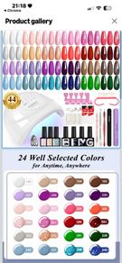 Gel Nail Kit Complete with 48W Lamp U V/LED 24 Colours Semi-Permanent Nail Polish Kit for Beginners