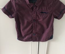 Next burgundy & navy shirt sleeved shirt