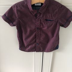 Next burgundy & navy shirt sleeved shirt
