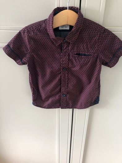 Next burgundy & navy shirt sleeved shirt