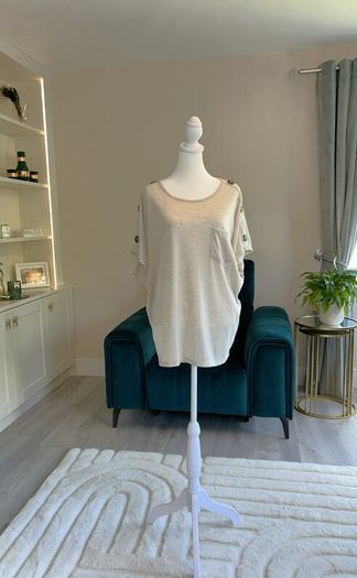 Brand-new Beige Short Sleeved Top