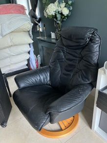 black leather chair