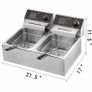Electric Deep Fryer 12L Electric Fryer 5000W Twin Basket Dual Tank Countertop Stainless Steel 220v Image 2
