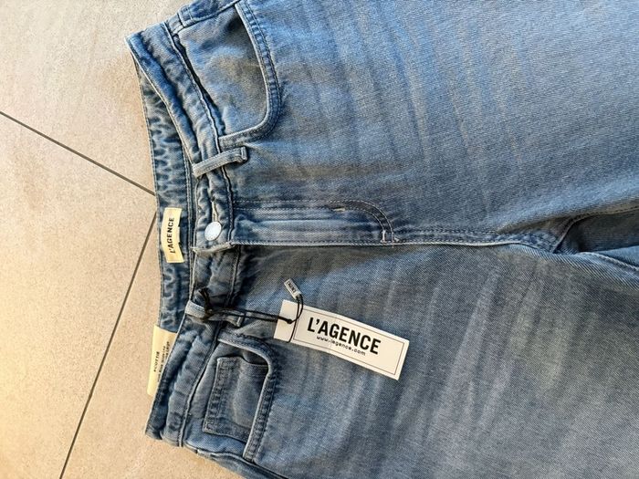 Luxury designer LAgence ladies blue denim wide leg jeans BRAND NEW