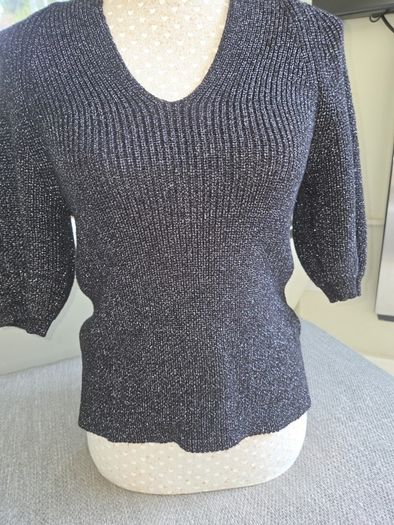 Next black and silver ribbed dressy knit bnwot uk 8-10