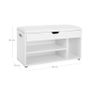 Padded shoe bench 3 compartments white shoe bench with seat cushion, 3 compartment chest, seat for shoe storage with seat, 2 steps, hallway furniture, white Maximum load capacity 150 kg Image 5