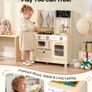Wooden Kids Play Kitchen with Lights and Sounds Cream Image 4