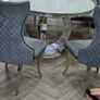 White round glass table with four chairs Image 3