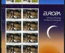 2007 Ireland Europa (Centenary of Scouting) Commemorative Stamp Sheetlets Plate 1A1A1A1A Mint Never Hinged (MNH)