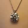 14ct White Gold 3ct Lab Diamond Solitaire Pendant and Chain. Image 5
