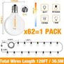 SUMMER SALE Outdoor Indoor String Lights Mains Powered, 120FT G40 LED Festoon Lights Outdoor, IP45 Waterproof Globe Mains Garden Lights with 60+2 Bulbs (FREE SHIPPING) Image 5