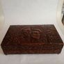 Vintage Tooled Leather Musical Cigar Box with Accessories Image 3
