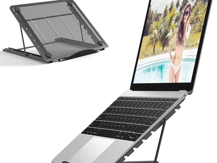 FREE P&P Laptop Stand,Foldable Portable Ventilated Desktop Laptop Holder,Universal Lightweight&Adjustable Ergonomic Tray Mount Compatible with iM(ac)/Laptop/Notebook Computer/Tablet