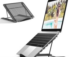 FREE P&P Laptop Stand,Foldable Portable Ventilated Desktop Laptop Holder,Universal Lightweight&Adjustable Ergonomic Tray Mount Compatible with iM(ac)/Laptop/Notebook Computer/Tablet
