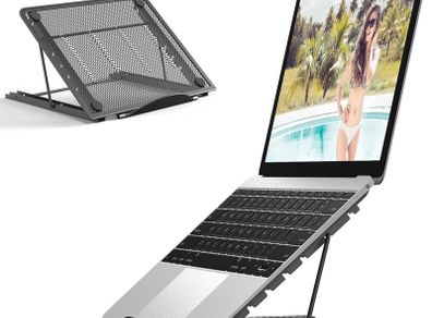 FREE P&P Laptop Stand,Foldable Portable Ventilated Desktop Laptop Holder,Universal Lightweight&Adjustable Ergonomic Tray Mount Compatible with iM(ac)/Laptop/Notebook Computer/Tablet