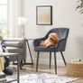 Set of 2 Dining Chairs Upholstered Chairs with Armrests Grey Image 4