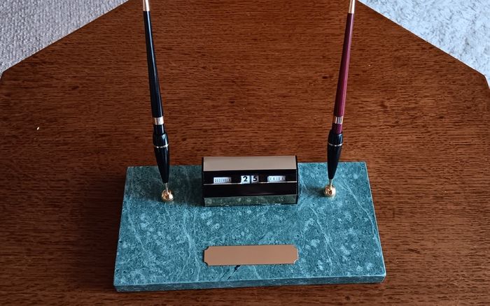 Vintage Marble Art Deco Desk Set