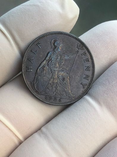 1926 Half penny/High grade and rainbow tone
