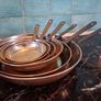 Graduated Set 6 Copper Saucepans Image 2