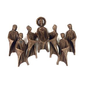 Mid Century Bronze sculpture of Jesus 'The sermon on the mount' by Ernst gunzkofer