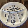 Set of Two Vintage German Salt Glazed stoneware Jugs and a French Fondue or Nibbles Plate. Image 7