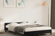 Bed Frame without Mattress Dark Grey 135x190cm Double Velvet