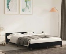 Bed Frame without Mattress Dark Grey 135x190cm Double Velvet