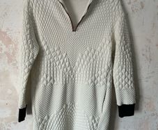 Maje Cream Quilted Textured Mini Dress UK 10