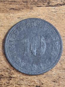 German Empire, Germany, 10 Pfennig, City of Crefeld, Necessity Money - free standard postage