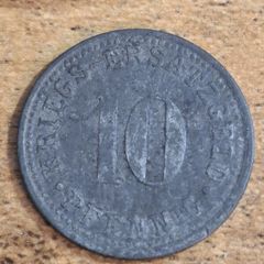 German Empire, Germany, 10 Pfennig, City of Crefeld, Necessity Money - free standard postage