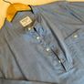 Men shirt Urban Outfitters Shore Leave light blue mandarin collar collarless shirt L Image 2