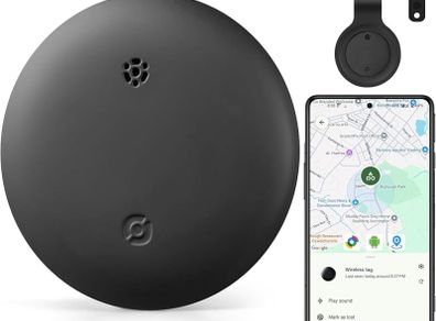 Android Tracker Tags, 1 Pack Google Certified Smart Tracker, Works with Google Find Hub for Keys, Luggage, Kids, Backpacks, Pets, IP67 Waterproof & Replaceable Battery