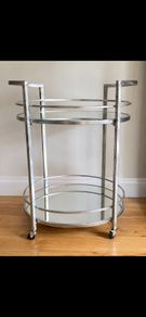 Mirrored Drinks Trolley, Bar Cart on Wheels, Silver Glam