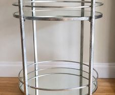 Mirrored Drinks Trolley, Bar Cart on Wheels, Silver Glam