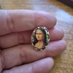 Vintage Mona Lisa Brooch