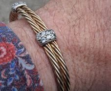 Italian Gold Gilded Sterling Silver CZ Torc