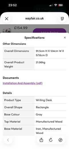 Wade Logan Aires Split Level Mocha Study Desk - 124cm
