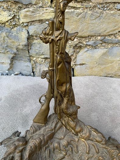 Antique Art Nouveau Brass Hunting Stand.