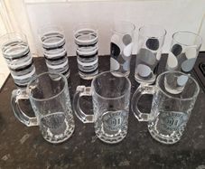 Nine lovely drinking glasses