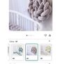 Grey velour braided cot bumper Image 3