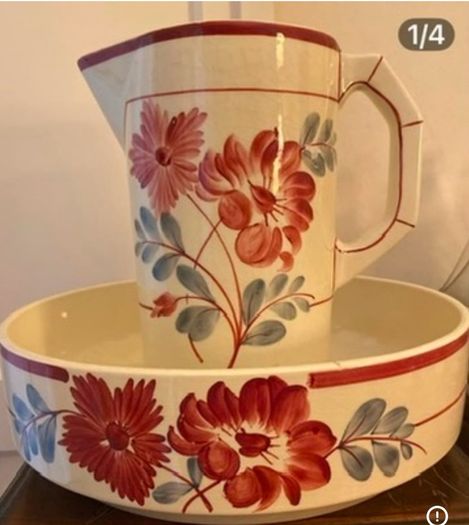 ceramic vintage wash bowls & matching pitchers
