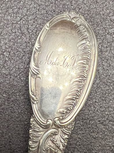 Antique UK hallmark Solid sterling silver serving fork 1900