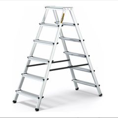 Drabest 6-Step Aluminum Double-Sided Ladder 125 KG Capacity