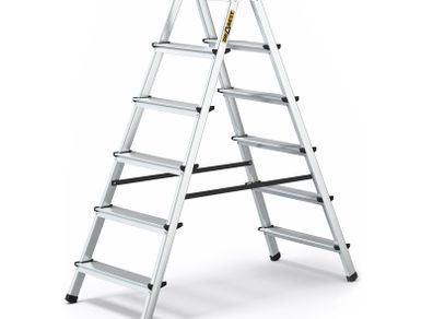 Drabest 6-Step Aluminum Double-Sided Ladder 125 KG Capacity