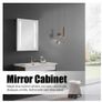 Modern Single Door Mirror Cabinet Storage Organizer Wall Mount Household Bathroom With Anti-Fog LED Mirror Cabinet Image 3
