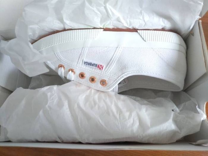 Superga 2750 COTU CLASSICWhite_Rose Gold  , size uk4/eu37