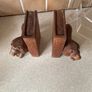 Handcarved Wooden Roaring Lions Bookends Image 10