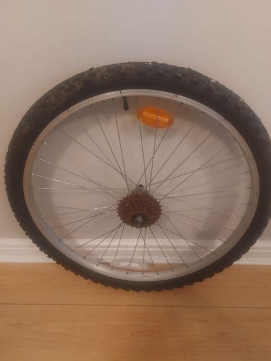 Mountain bike rear wheel for sale.