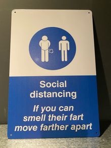 Funny Social distance Tin metal sign