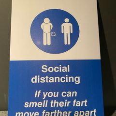 Funny Social distance Tin metal sign